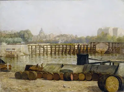 Vue de l'estacade de l'île Saint-Louis ; effet du matin. by Edouard Zawiski, 1901 — digital art print download