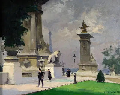 Вход на мост Александра III by Эрнест Жюль Рену, 1920 — digital art print download