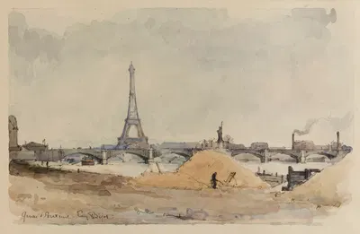 Вид с набережной Отея и моста Гренель by Эжен Бежо, 1867 - 1931 — digital art print download