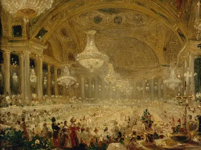 Банкет дам в зале Тюильри (балы 1835 года) by Южен-Эммануэль Виолет-ле-Дюк, 1835 — digital art print download