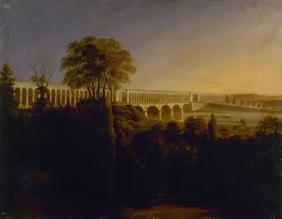 Le Pont du Point-du-Jour, à Auteuil. by François-Edme Ricois, 1795-1881 — digital art print download