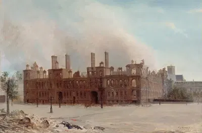 Ратуша после пожара 1871 года by Франс Мурманс, 1871 — digital art print download