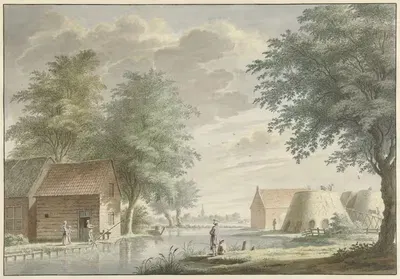 Kalkovens bij Hillegom by Gerard van Rossum, 1765 — digital art print download