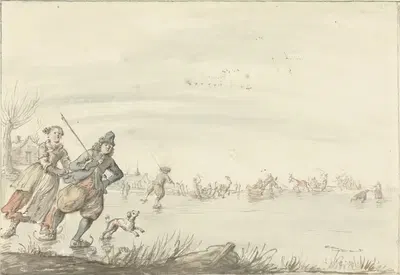 Зимний пейзаж by Геррит Грасдорп, 1661 - 1693 — digital art print download