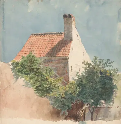 Studie van een huis van baksteen by Hendrik van der Burgh — digital art print download