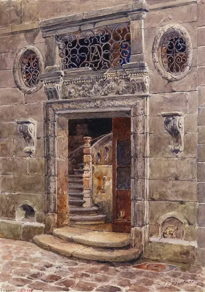 Портал главной лестницы дома по адресу 27 rue du Jour by Анри Берто, 1913 — digital art print download
