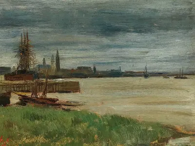 Антверпен, река (Гавань Антверпена) by Анри Эвенепуль, 1895 — digital art print download