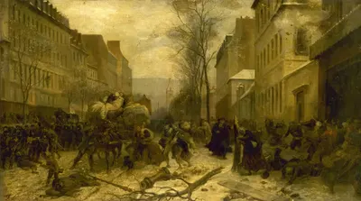 l'Avenue d'Orléans, durant les bombardements de Paris par les armées prussiennes, en janvier 1871 by Henri Félix Emmanuel…