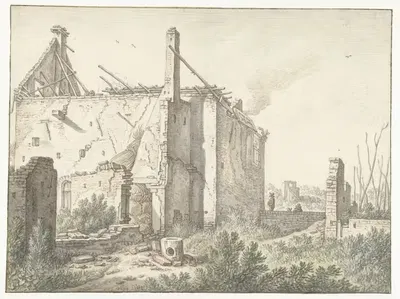 Руины дома в Утрехте by Херман Сафлевен, 1674 — digital art print download