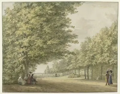 Вид в садах загородного поместья Зандберген by Херманус Нуман, 1754 - 1820 — digital art print download