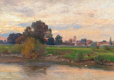 Abendlandschaft Etzenhausen by Hugo Darnaut — digital art print download