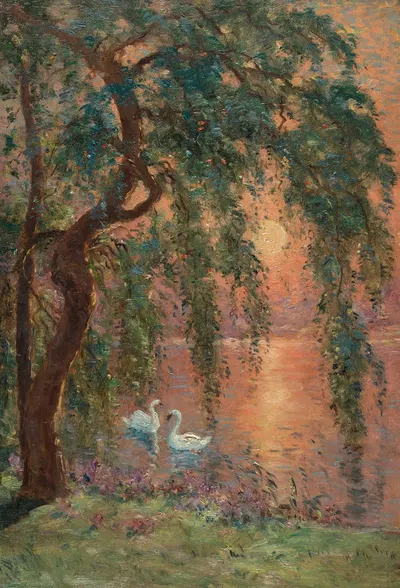 Озеро любви – плакучая ива by Мари-Жозеф-Леон Клавель, 1918 — digital art print download