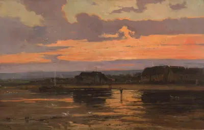 Уединение, вечером; Морсалины (Манш) by Мари-Жозеф-Леон Клавель, 1887 — digital art print download