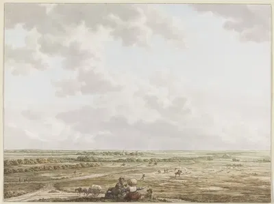 Вид на Столовую гору у Бларикума, на переднем плане Ларен by Якоб Кац, c. 1795 — digital art print download