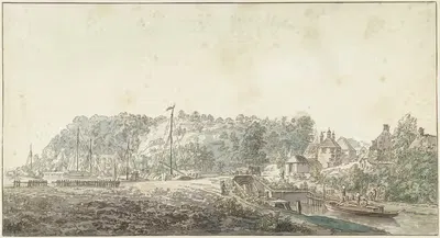 De sluis bij de Grebbe tussen Rhenen en Wageningen by Jacob van Liender, 1749 — digital art print download
