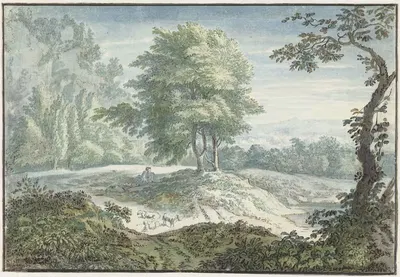 Landschap met schapen by Jacob van Liender, 1706 - 1759 — digital art print download