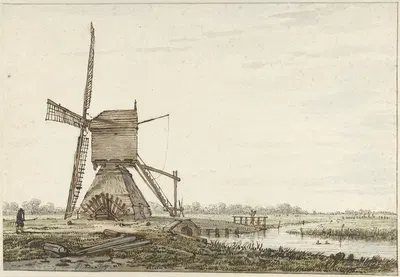 Landschap met poldermolen by Jacob van Strij, 1766 - 1815 — digital art print download