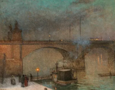Prague, a Steamboat on the River Vltava in front of Palacky Bridge by Якуб Шиканедер — digital art print download