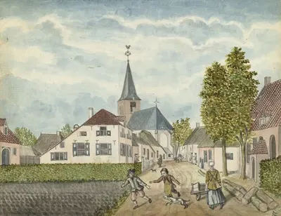 Het dorp Wehl in Cleefsland by Jan Brandes, 1775 — digital art print download