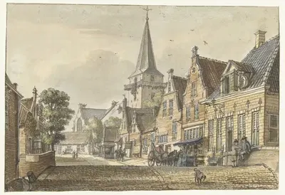 Вид в деревне Харменлен by Ян де Бейер, 1749 — digital art print download