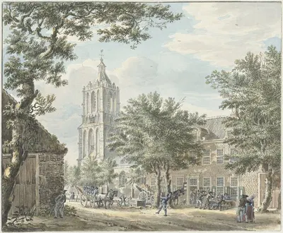 Веселая компания в деревне Хаутен by Ян де Бейер, 1713 - 1780 — digital art print download