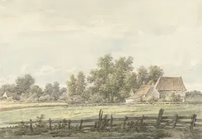 Пейзаж с фермерским домом by Ян Хулсвит, 1776 - 1822 — digital art print download