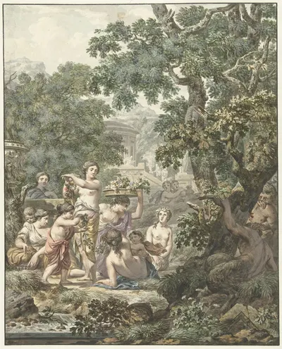 Аркадийский пейзаж by Жан Гранжэн, 1765 - 1781 — digital art print download