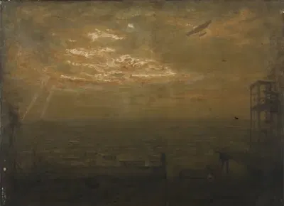 La Ronde de nuit en avion by Jean Joseph Enders, 1916 — digital art print download