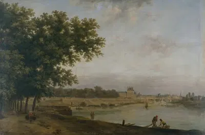 Les Tuileries et le Pont Royal, vus du Cours-la-Reine by Jean-Baptiste François Genillion, 1783 — digital art print download