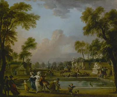 Атака принца Ламбеска в саду Тюильри, 12 июля 1789 года by Жан-Батист Лалеман, 1789 — digital art print download