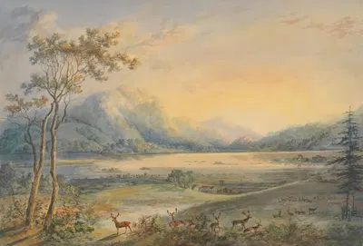 Killarney Lakes from Lord Kenmare’s Deer Park by John Laporte, 1831 — digital art print download