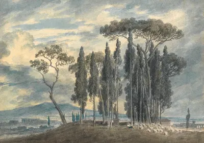 In the Gardens of the Villa Negroni at Rome by John Robert Cozens — digital art print download