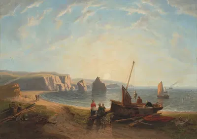 Разгрузка улова в Фрешуотер-Бей by Джон Уилсон Кармайкл, 1857 — digital art print download