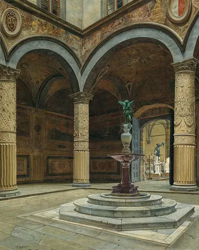 Флоренция, Палаццо Веккьо by Йозеф Теодор Хансен, 1891 — digital art print download