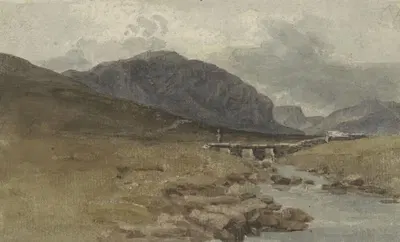 Пейзаж у Ллин Огвен, Карнарвоншир (Уэльс) by Джошуа Кристалл, 1778 - 1847 — digital art print download