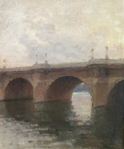 Aftenstemning ved Pont Neuf by Julius Paulsen, 1911 — digital art print download