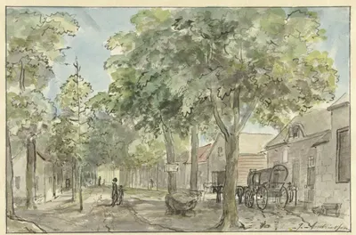 Деревенская улица в Лаге Вюрше by Юриан Андриессен, 1800 — digital art print download