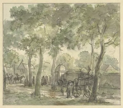 Дорога вдоль стены с куполом by Юриан Андриессен, 1752 - 1819 — digital art print download
