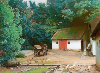 Двор с курами by Кнуд Синддинг, 1939 — digital art print download