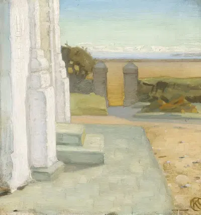 Ved en kirke by Knud Sinding — digital art print download