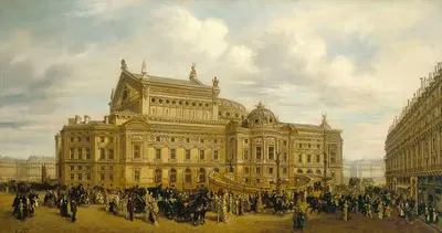 Опера Гарнье с улицы Обера, около 1880 года, 9-й округ by Леонар Сорфельт, 1880 - 1885 — digital art print download
