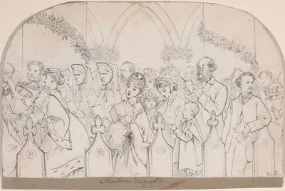 A Christmas Congregation by Аделаида Клаксон — digital art print download
