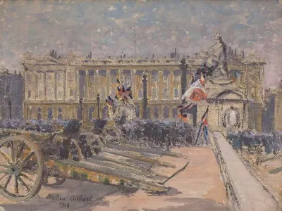 Площадь Конкорд в день Армистиции, 11 ноября 1918 by Луи-Гилбер Беллан, 1918 — digital art print download