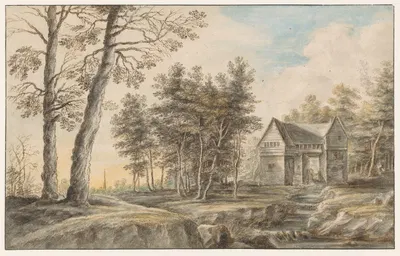 Пейзаж с водяной мельницей by Лукас ван Уден, 1605 - 1673 — digital art print download