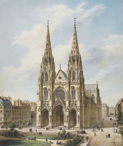 Церковь Святой Клотильды в Париже by Макс Бертелин, 1857 — digital art print download