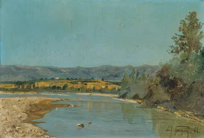 Берега Дюранса в Пюиверт by Поль-Камиль Гигу, 1866 — digital art print download