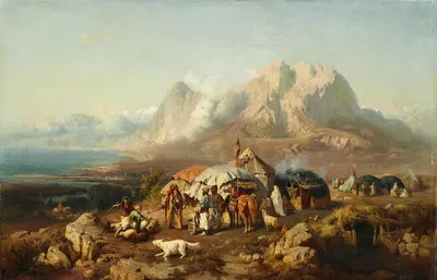 Лагерь на Кавказе by Пауль фон Франкен, 1860 — digital art print download