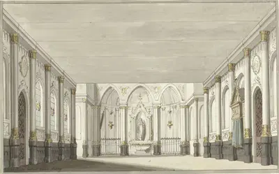 Проект декорации для театра в интерьере церкви by Питер Барбьерс, 1779 — digital art print download