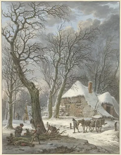 Зимний пейзаж by Питер Питерсз. Барбиерс, 1759 - 1842 — digital art print download
