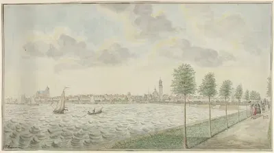 Gezicht op Kampen van de rivierzijde by Pieter Remmers, 1770 - 1810 — digital art print download